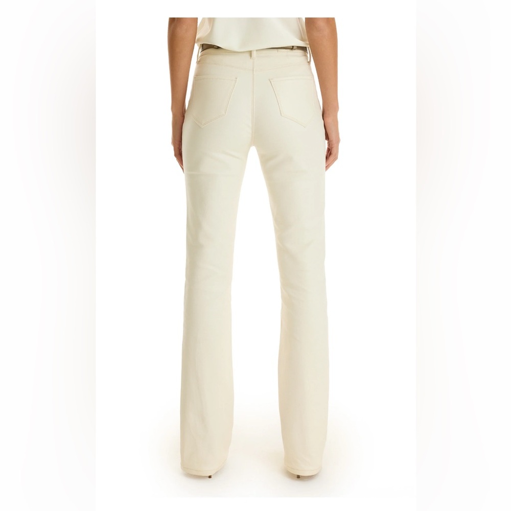 Cream High-Rise Straight Coated Jeans - Picture 4 of 5